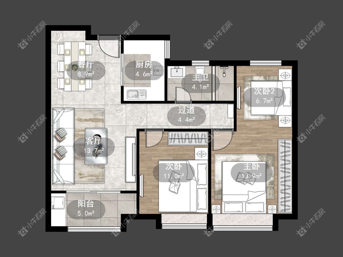 镇江中南君悦府中南一期在售二手房源户型图_小牛看房