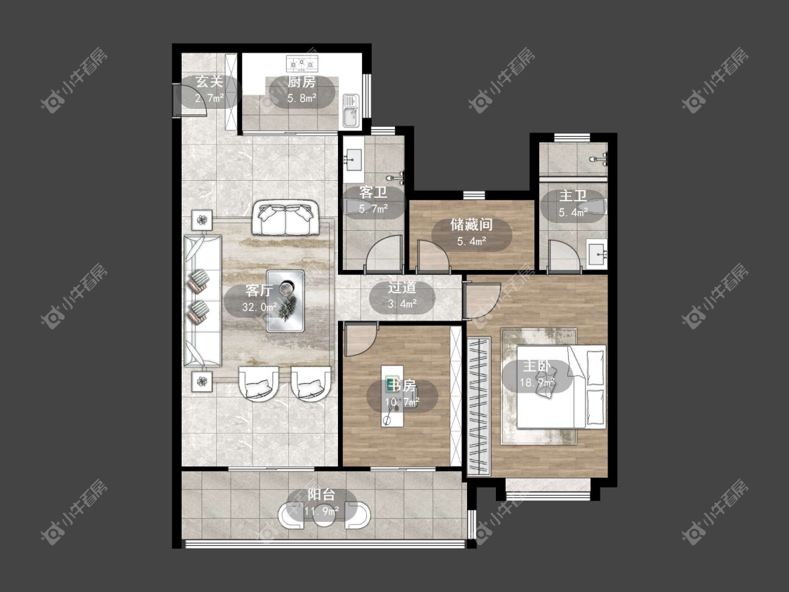 镇江金茂国际社区在售二手房源户型图_小牛看房
