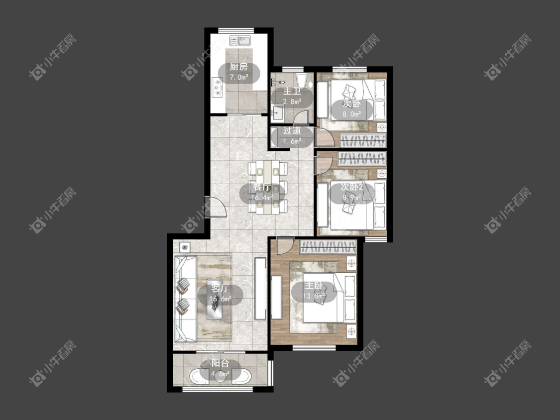 镇江紫荆花园在售二手房源户型图_小牛看房