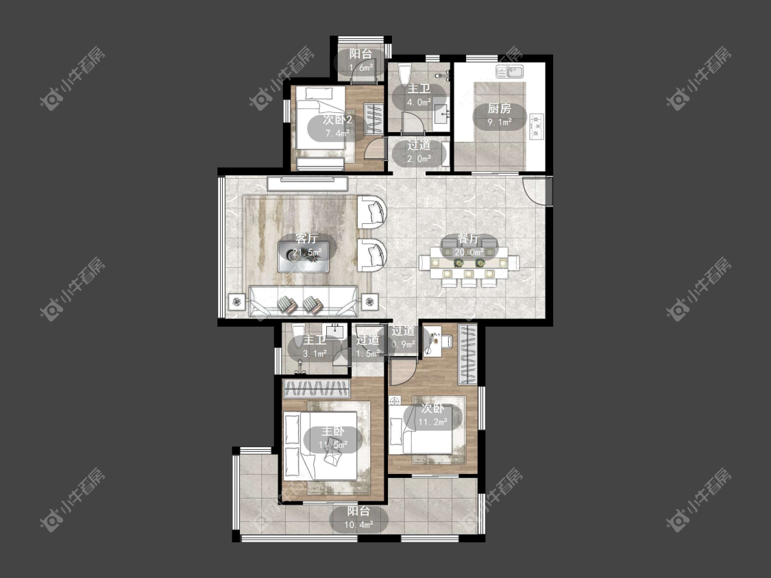 镇江天波城在售二手房源户型图_小牛看房