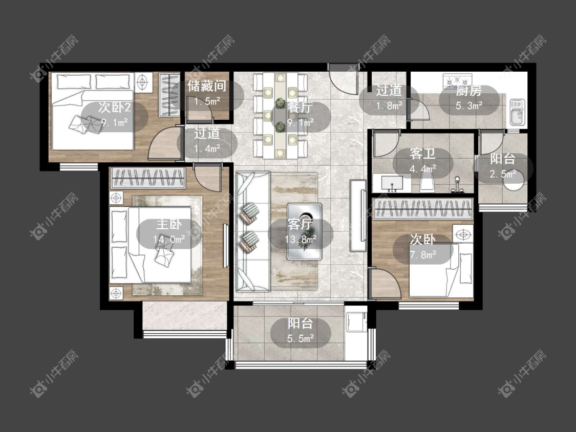 镇江恒大城在售二手房源户型图_小牛看房
