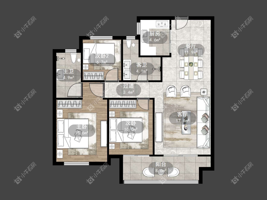 镇江中南熙悦城中南二期在售二手房源户型图_小牛看房