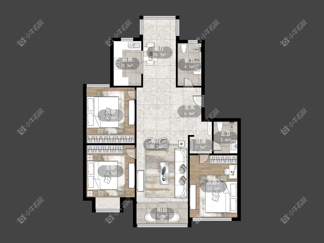 镇江欧洲城在售二手房源户型图_小牛看房