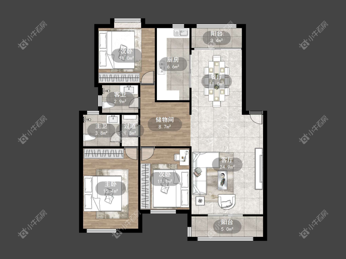 镇江金鼎城市花园在售二手房源户型图_小牛看房