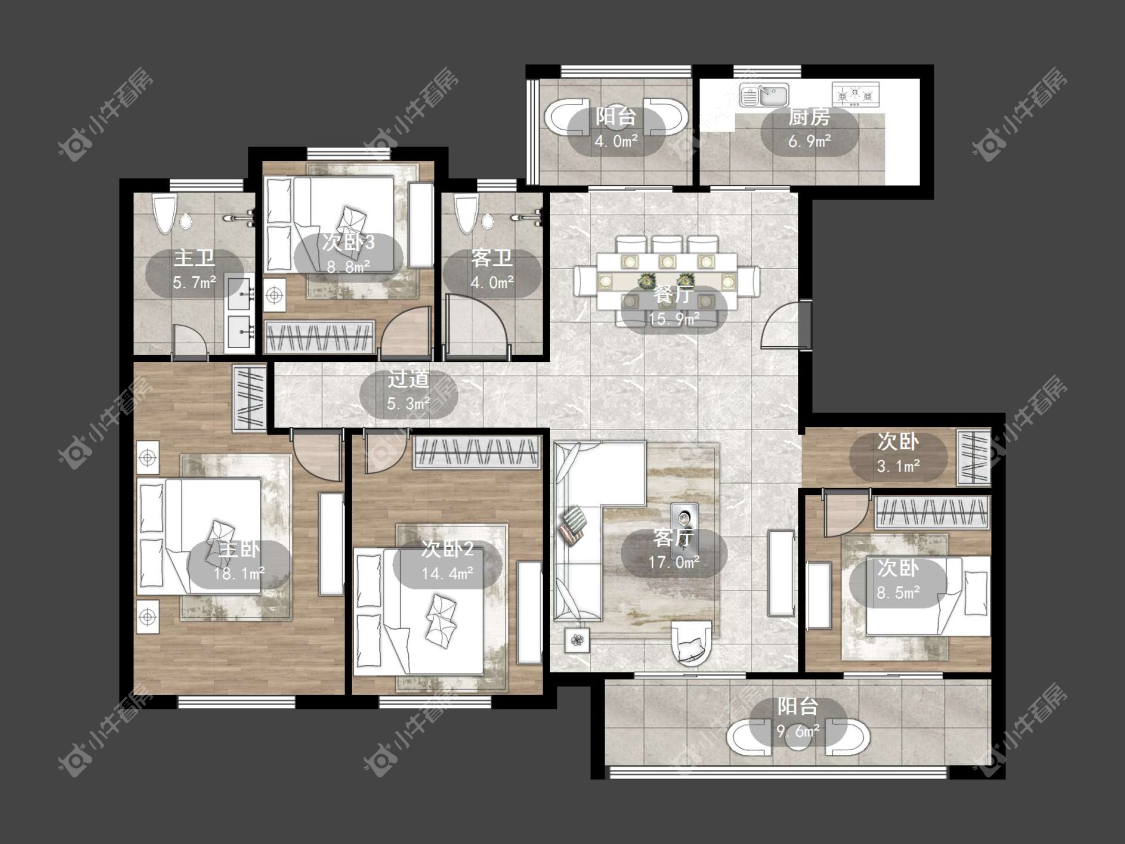 镇江中南熙悦城中南二期在售二手房源户型图_小牛看房