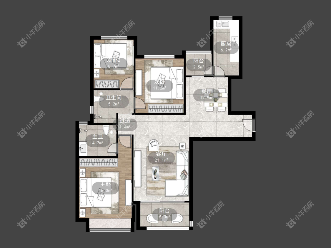 镇江恒大名都一期在售二手房源户型图_小牛看房