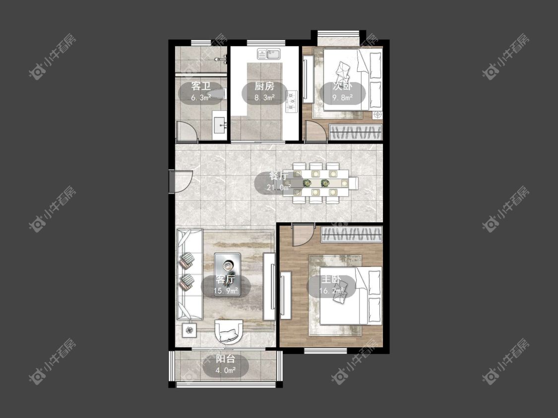 镇江府前星座在售二手房源户型图_小牛看房