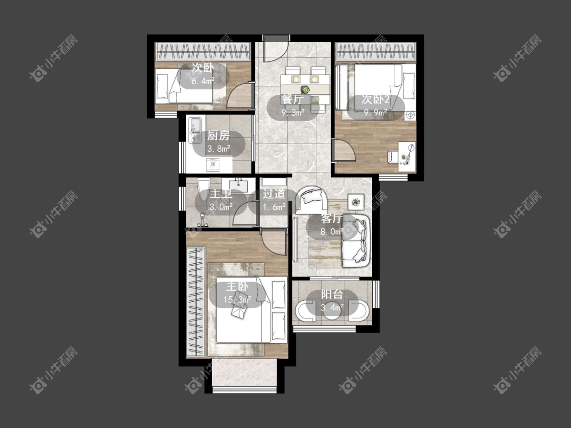 镇江南门花园在售二手房源户型图_小牛看房