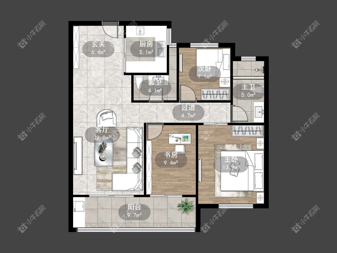 镇江中南熙悦城中南二期在售二手房源户型图_小牛看房