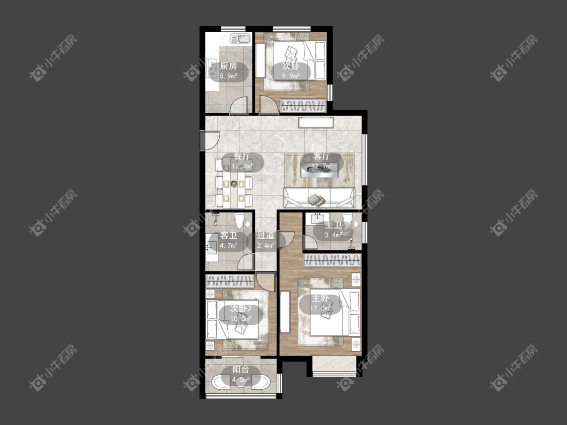 镇江佳景天城在售二手房源户型图_小牛看房