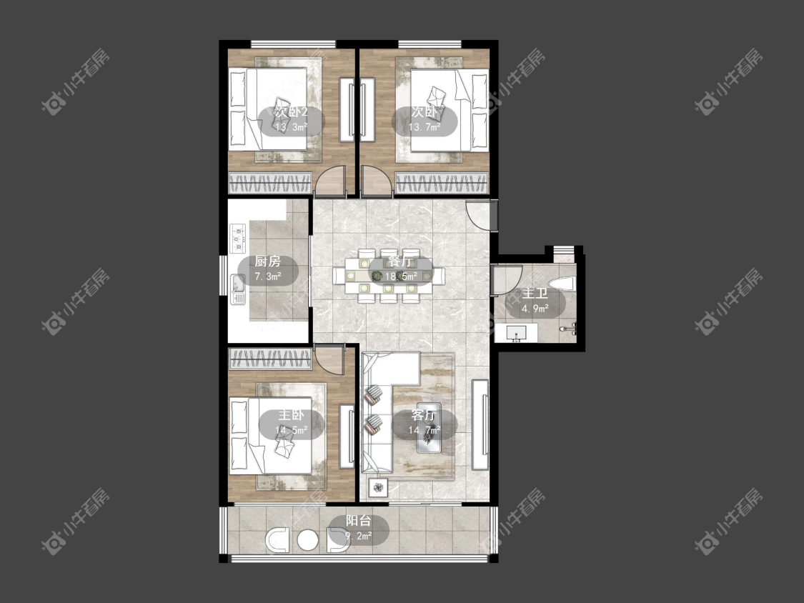 镇江金太阳牡丹苑在售二手房源户型图_小牛看房
