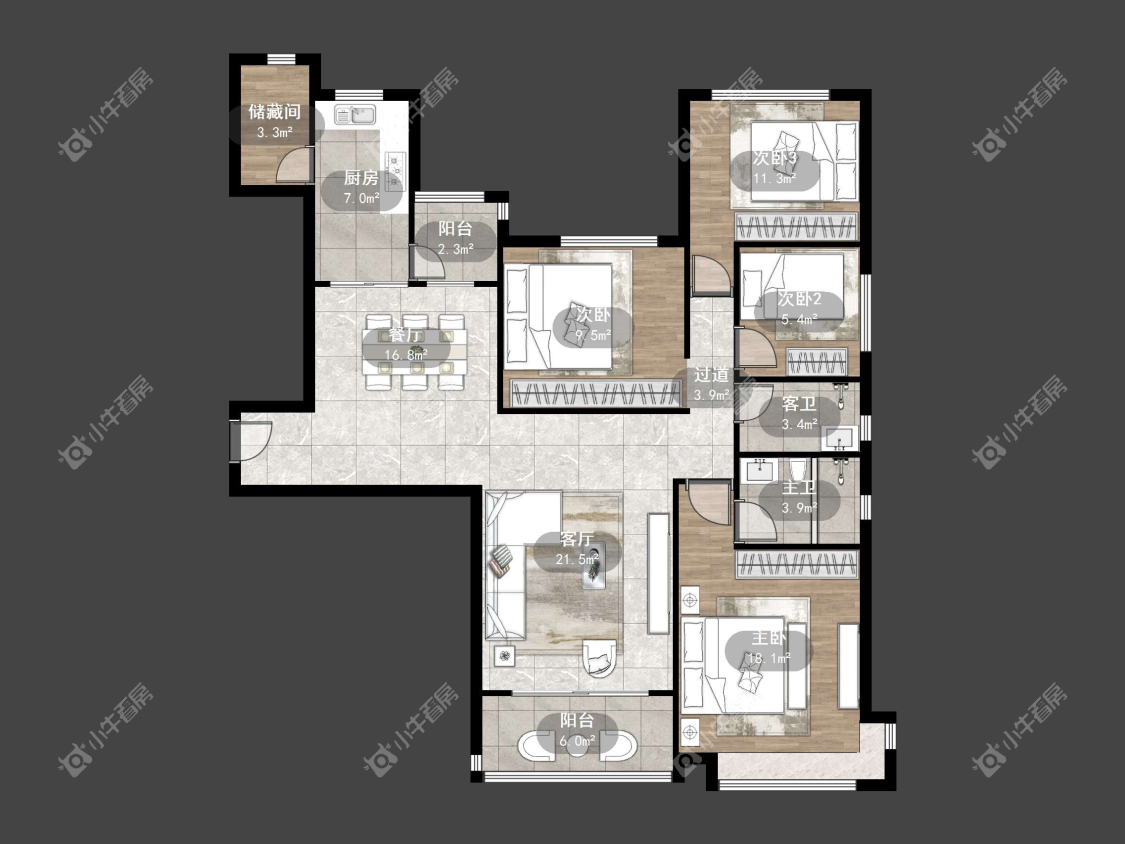 镇江恒大名都一期在售二手房源户型图_小牛看房