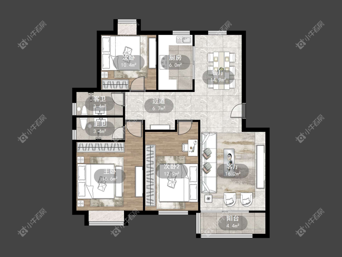 镇江锦尚名都在售二手房源户型图_小牛看房