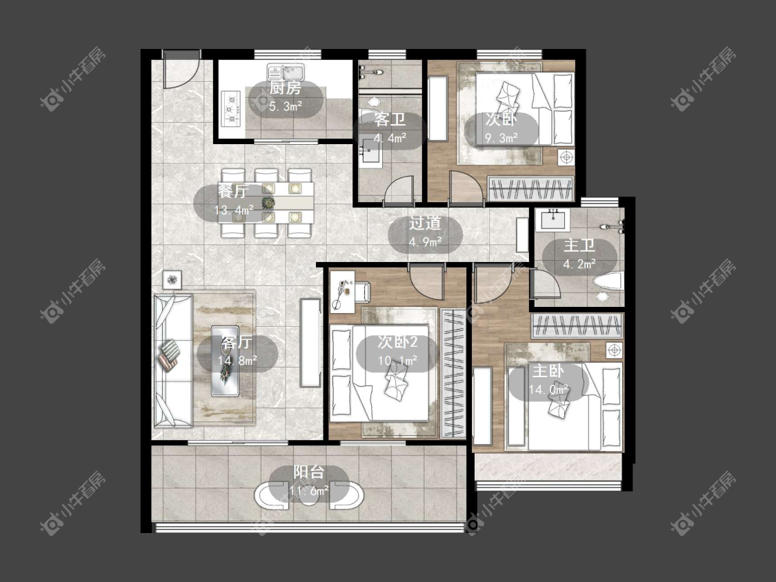 镇江荣城国际（中央公馆）在售二手房源户型图_小牛看房
