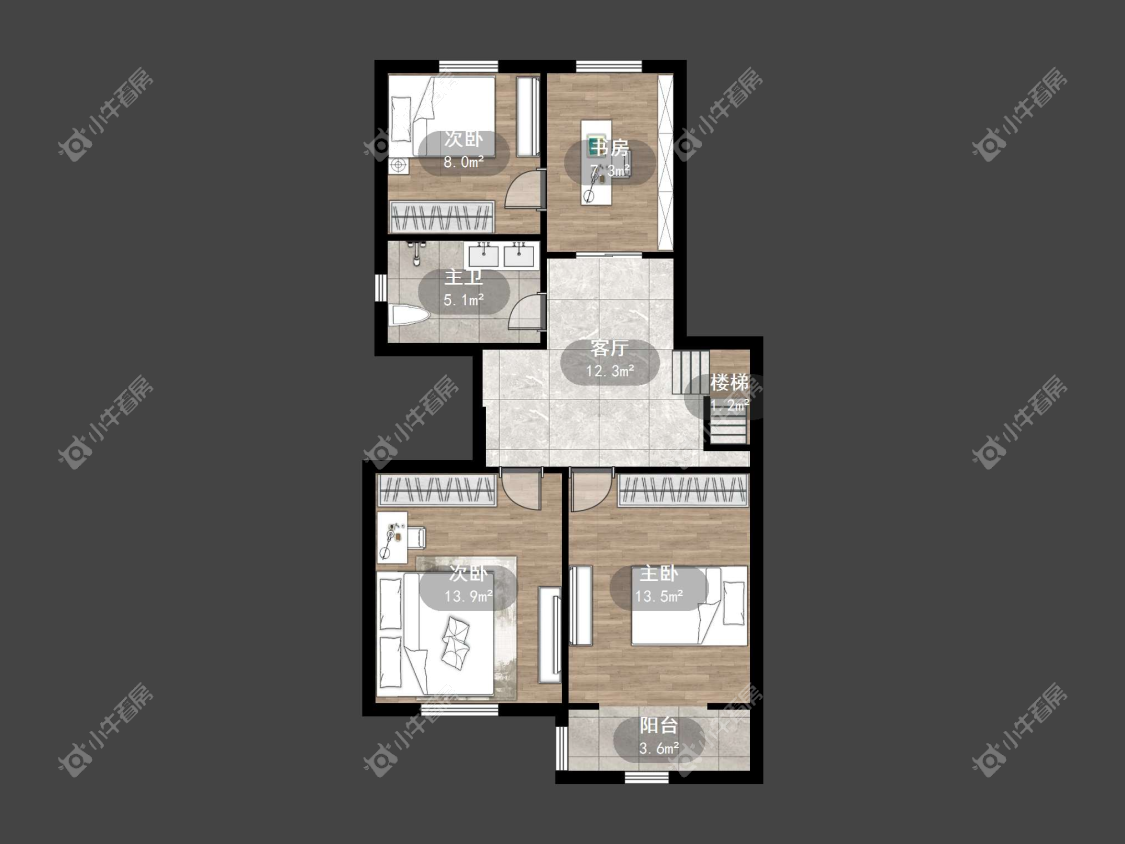 镇江河畔花园在售二手房源户型图_小牛看房