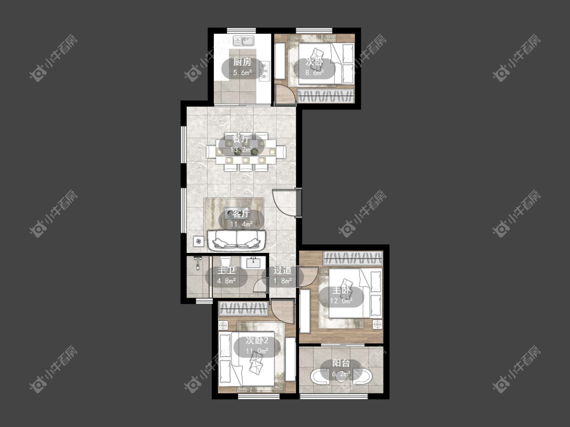 镇江南方名居在售二手房源户型图_小牛看房