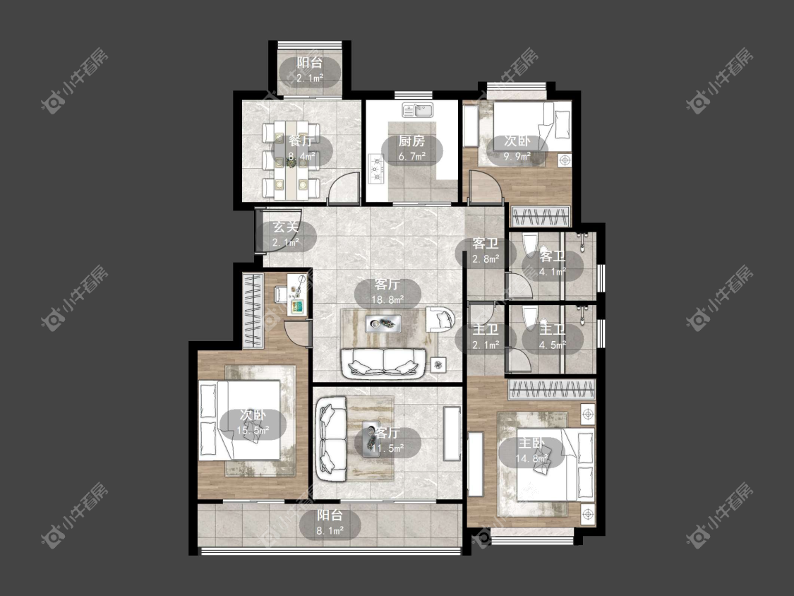 镇江红星天铂在售二手房源户型图_小牛看房