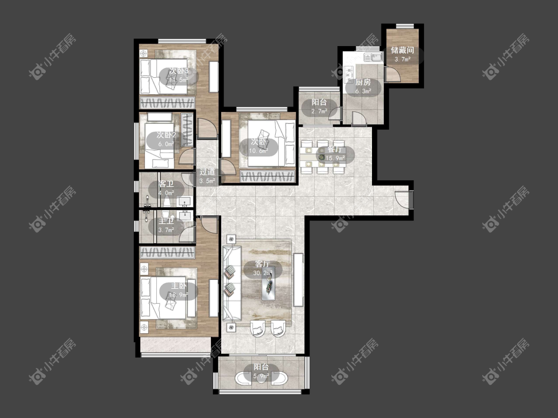 镇江恒大城在售二手房源户型图_小牛看房