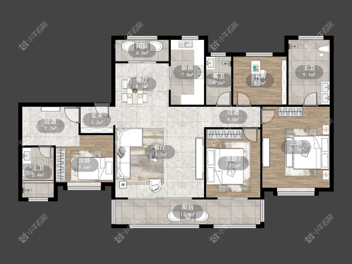 镇江中南君悦府中南一期在售二手房源户型图_小牛看房