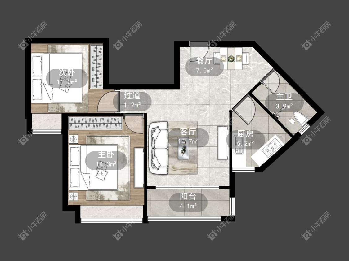 镇江恒大名都一期在售二手房源户型图_小牛看房