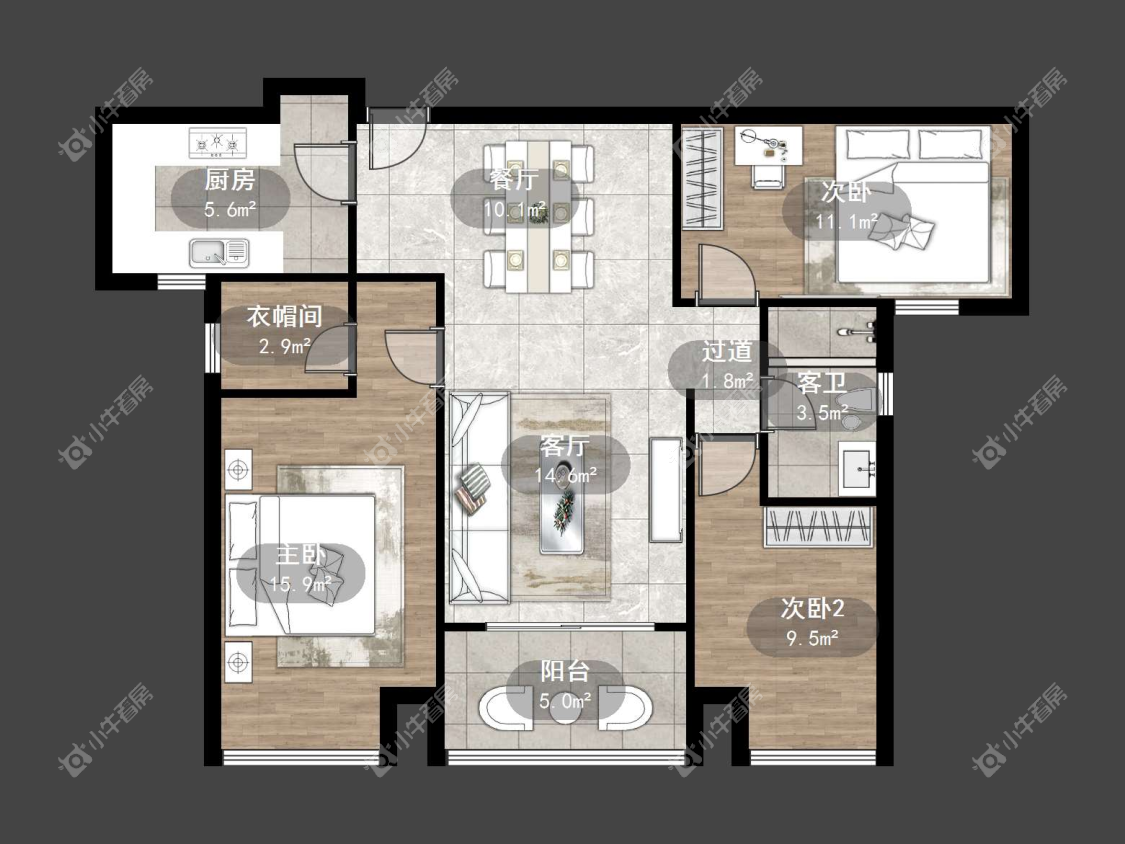镇江吾悦华府（丹阳）在售二手房源户型图_小牛看房