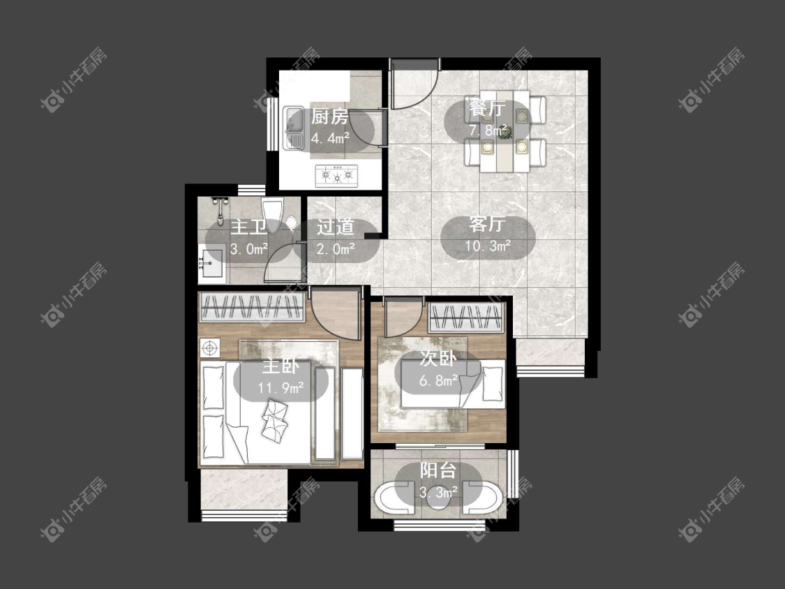 镇江荣城国际一期在售二手房源户型图_小牛看房