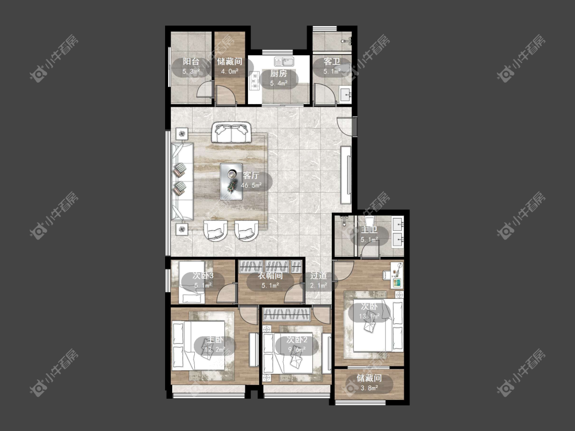 镇江远洋心里在售二手房源户型图_小牛看房