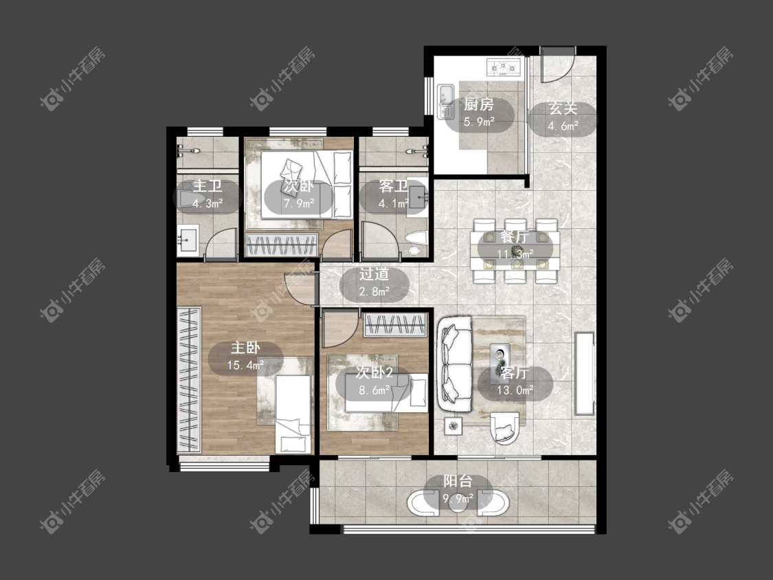 镇江汇金天地在售二手房源户型图_小牛看房