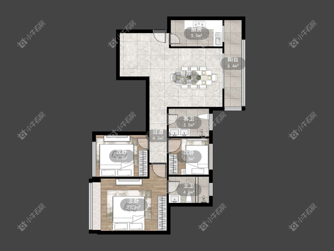 镇江恒大名都一期在售二手房源户型图_小牛看房