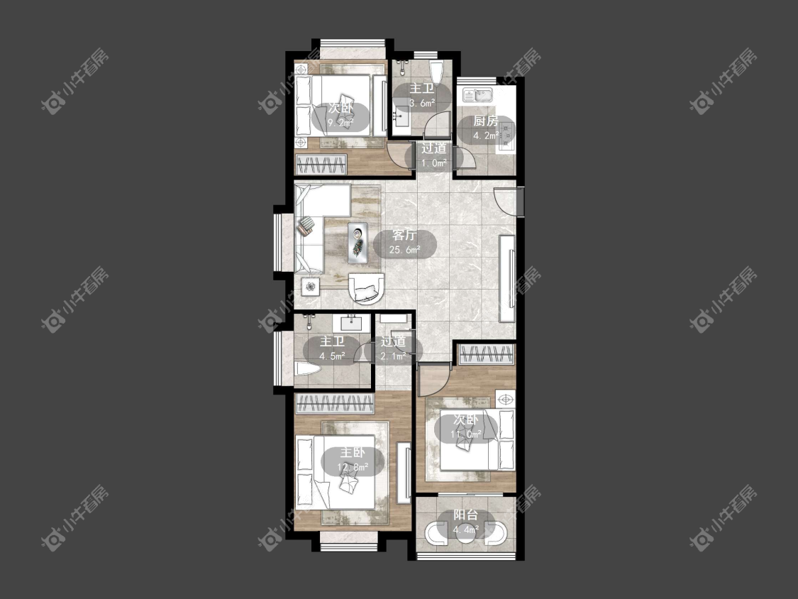 镇江荣城国际一期在售二手房源户型图_小牛看房