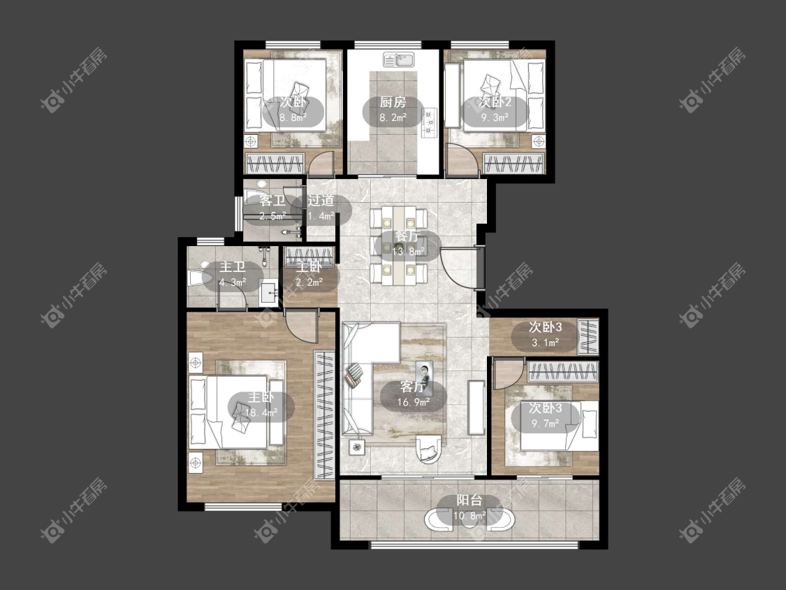 镇江中南熙悦城中南二期在售二手房源户型图_小牛看房