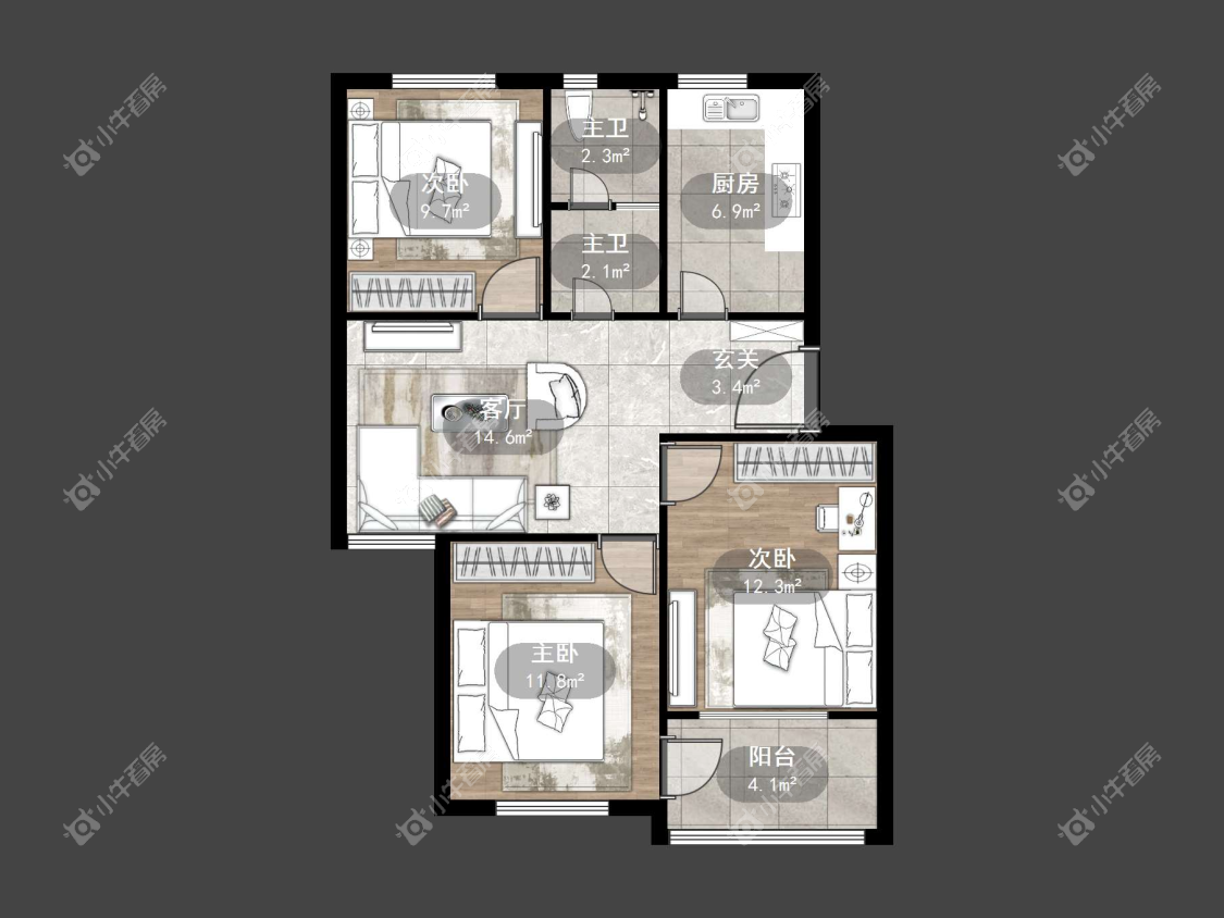 镇江华南新村在售二手房源户型图_小牛看房