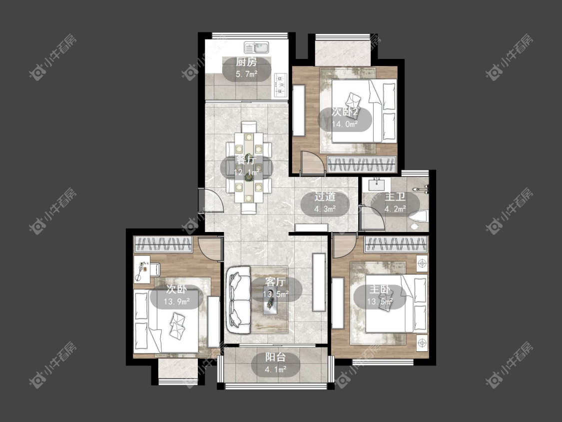 镇江乾泽园在售二手房源户型图_小牛看房