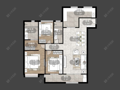 镇江吾悦华府（丹阳）3室2厅2卫在售二手房房源图片