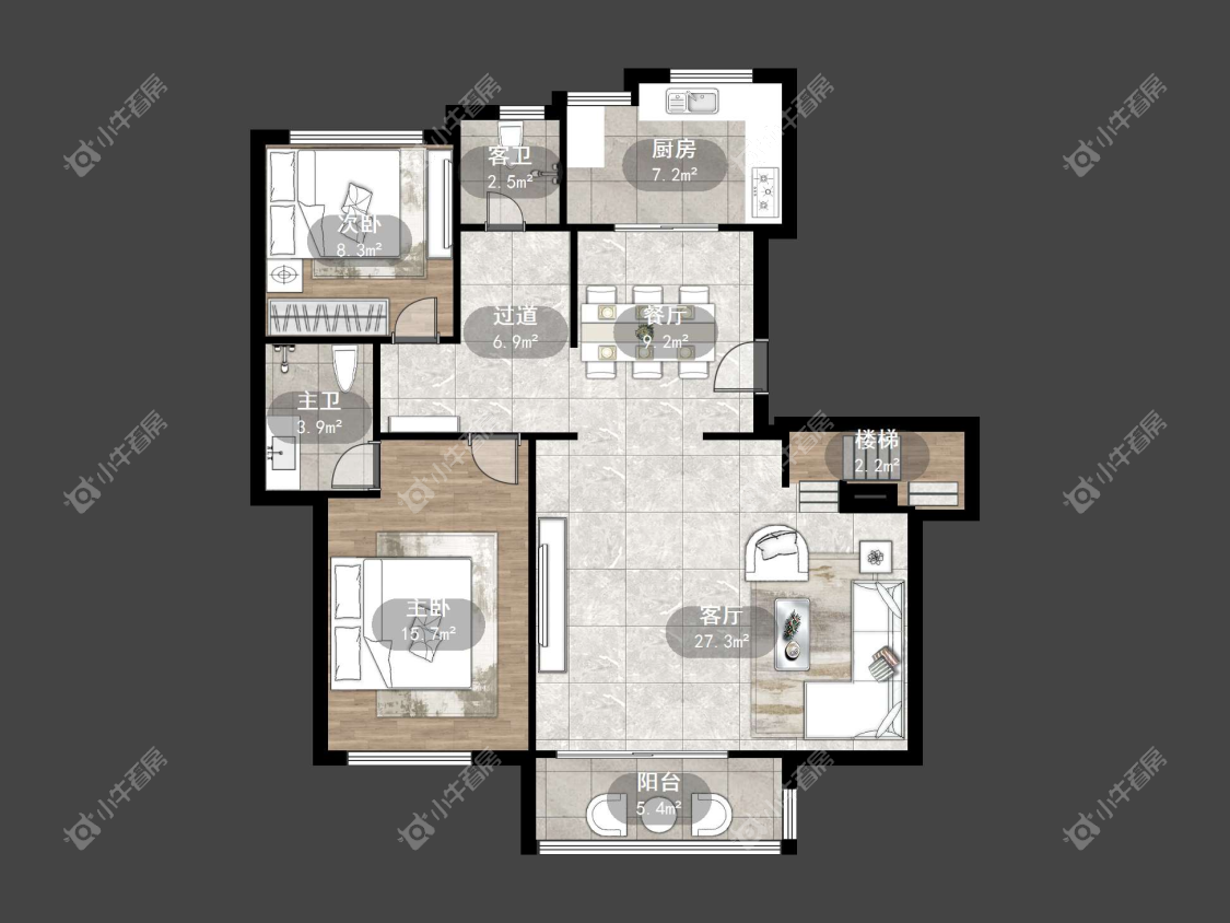 镇江澳都花城在售二手房源户型图_小牛看房