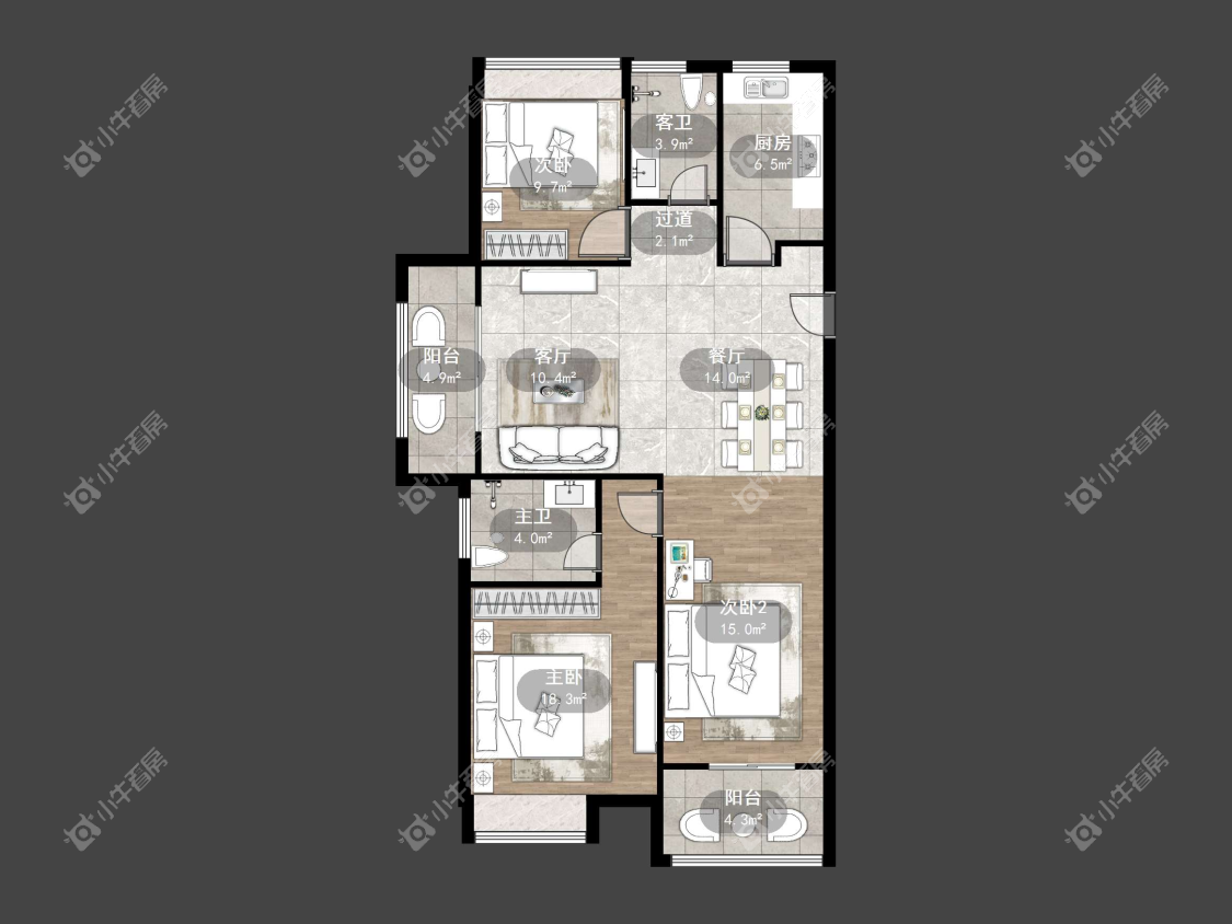 镇江华都幸福里在售二手房源户型图_小牛看房