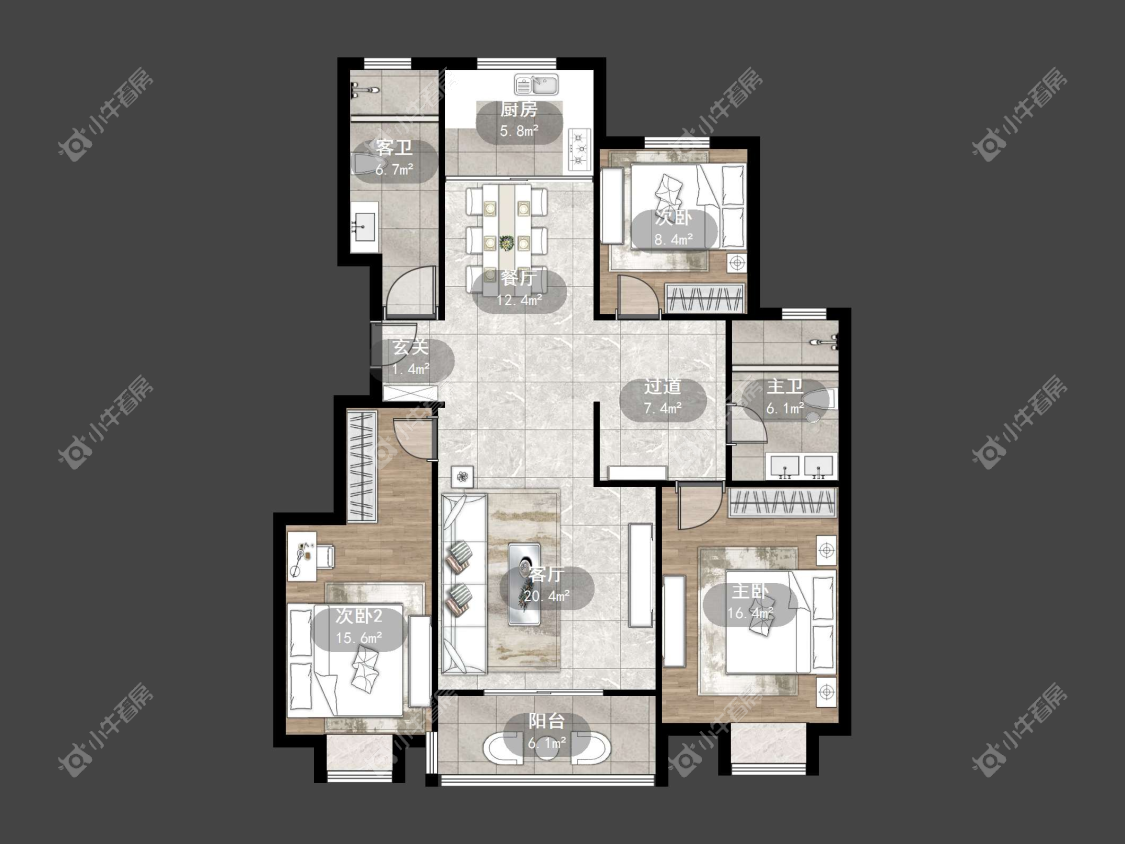 镇江佳景天城在售二手房源户型图_小牛看房