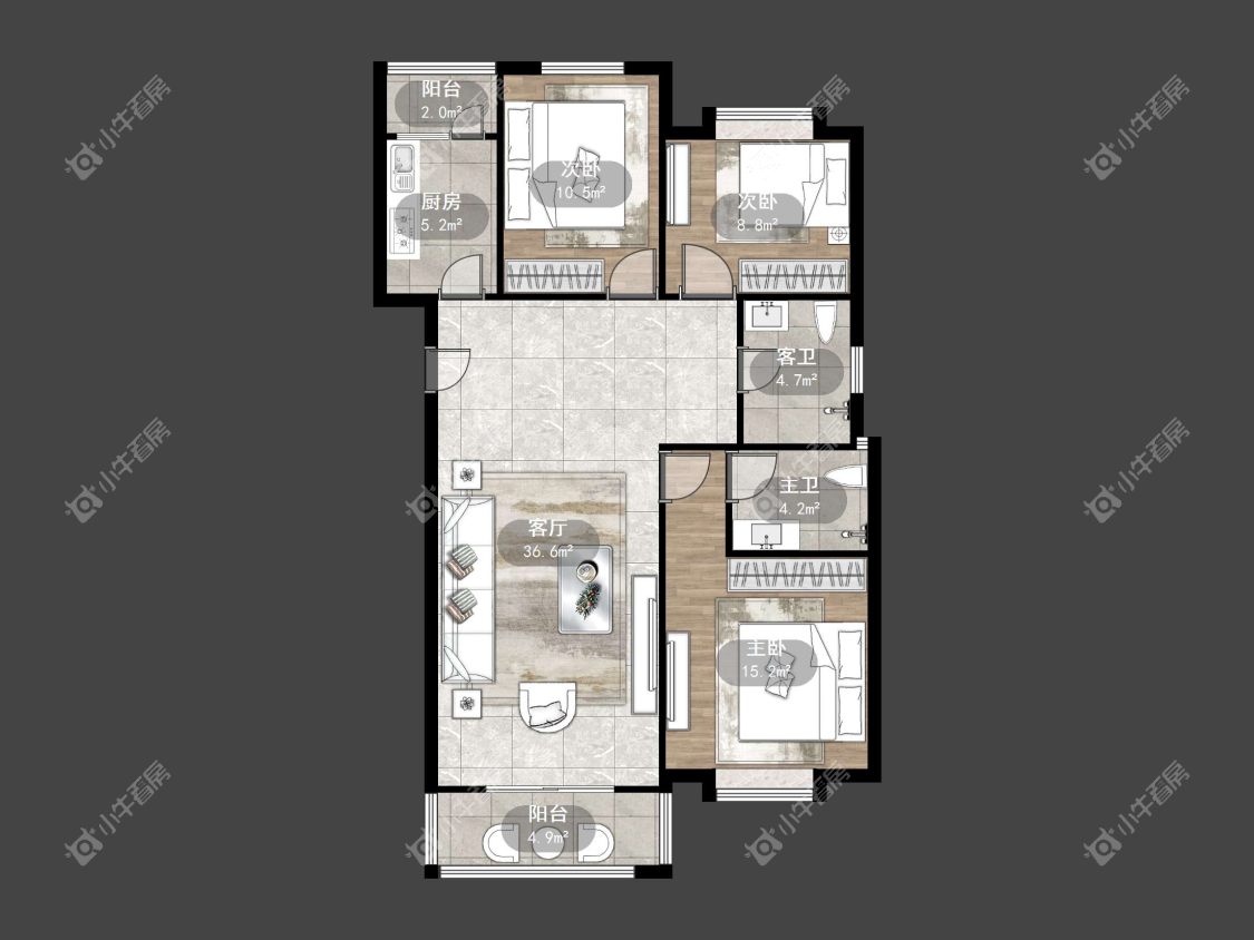 镇江练湖新城在售二手房源户型图_小牛看房