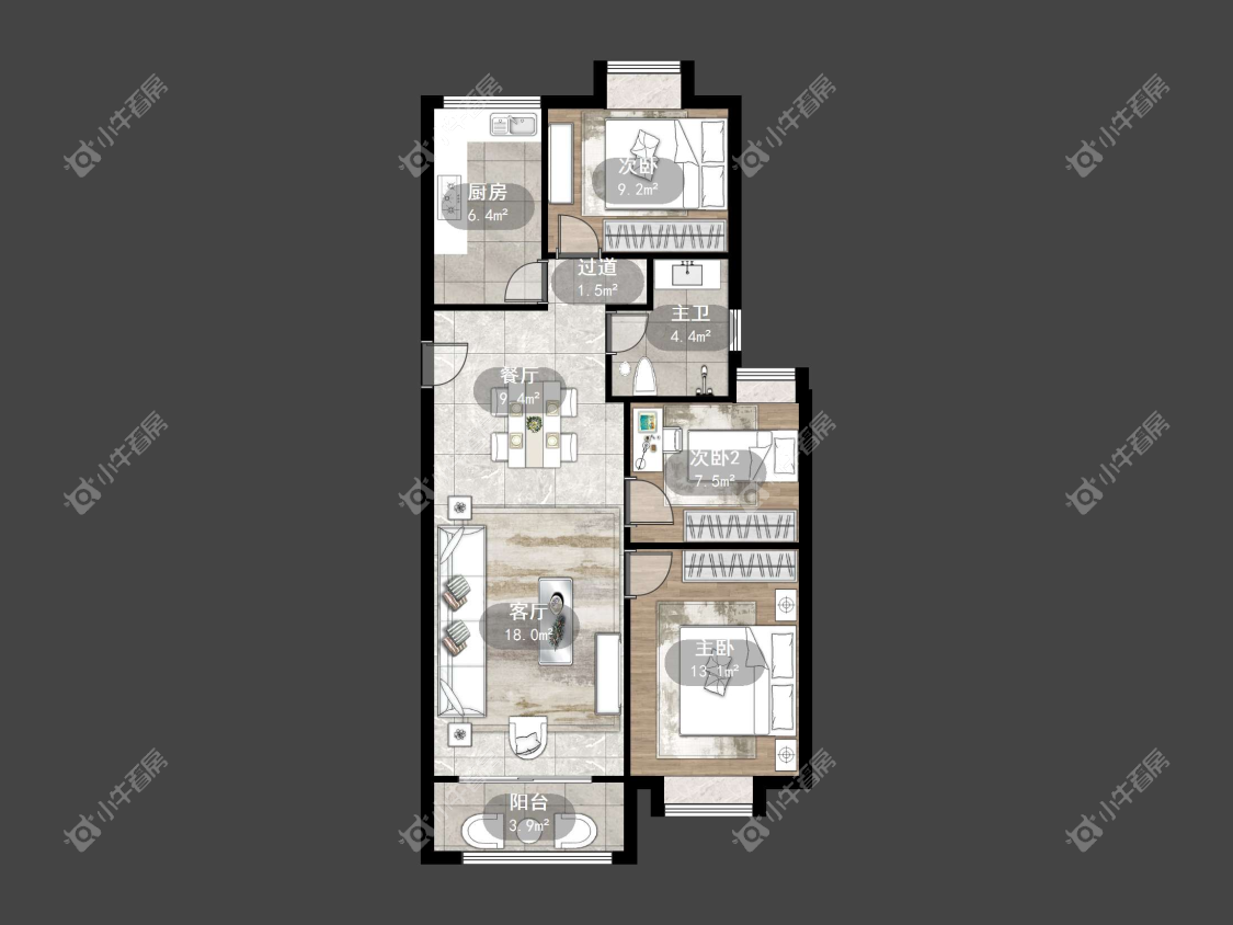 镇江荣城国际一期在售二手房源户型图_小牛看房