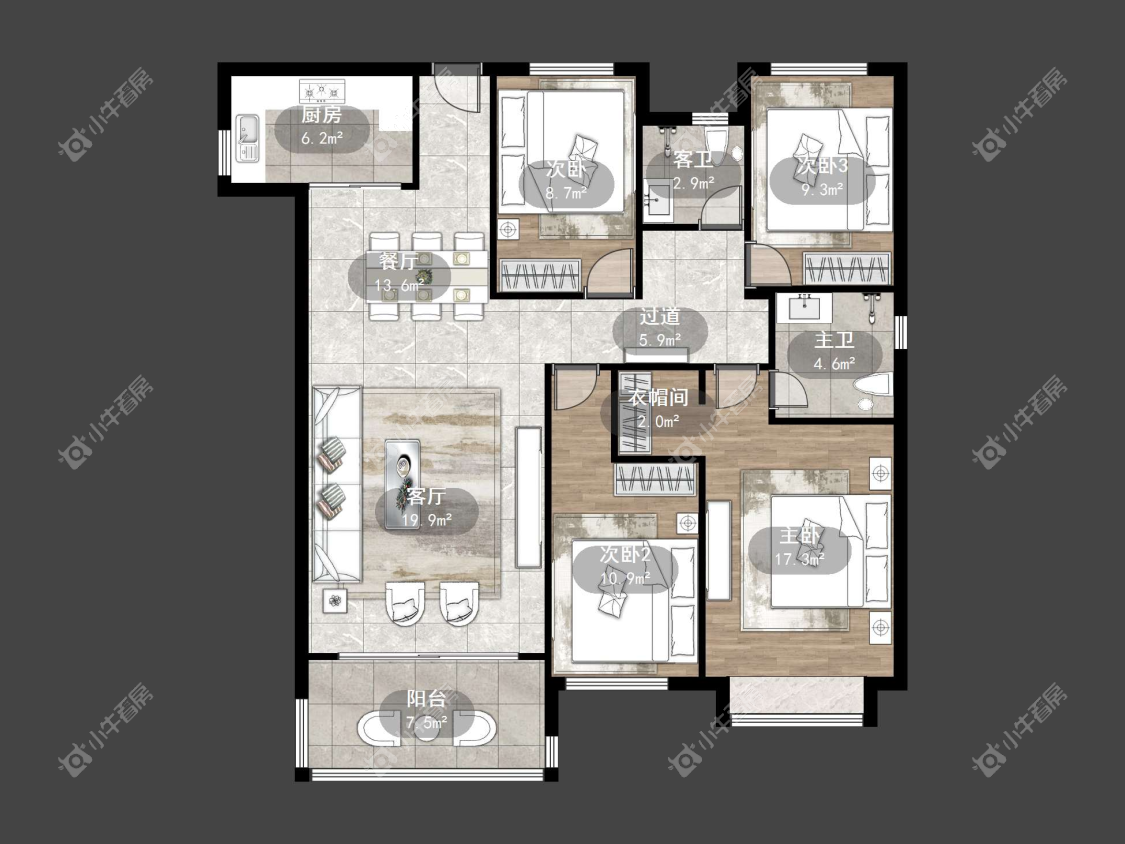 镇江恒大名都二三期在售二手房源户型图_小牛看房