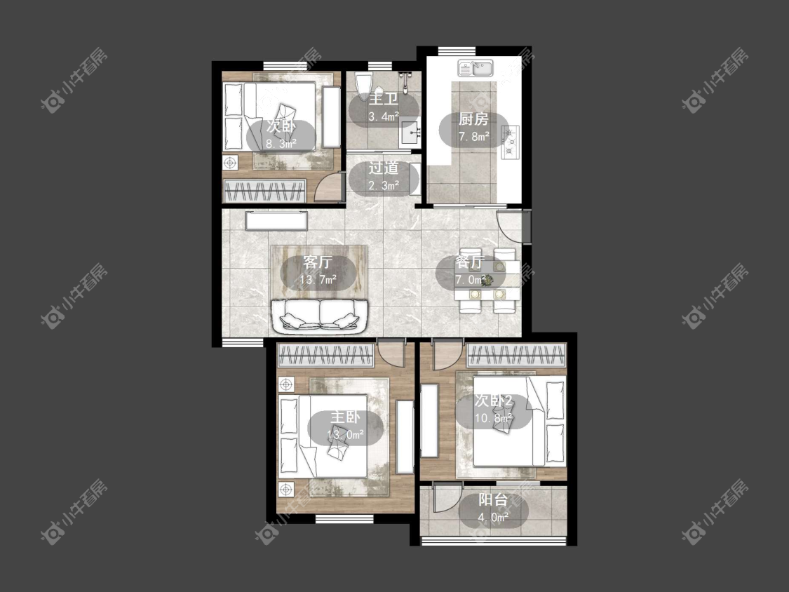 镇江幸福小区在售二手房源户型图_小牛看房