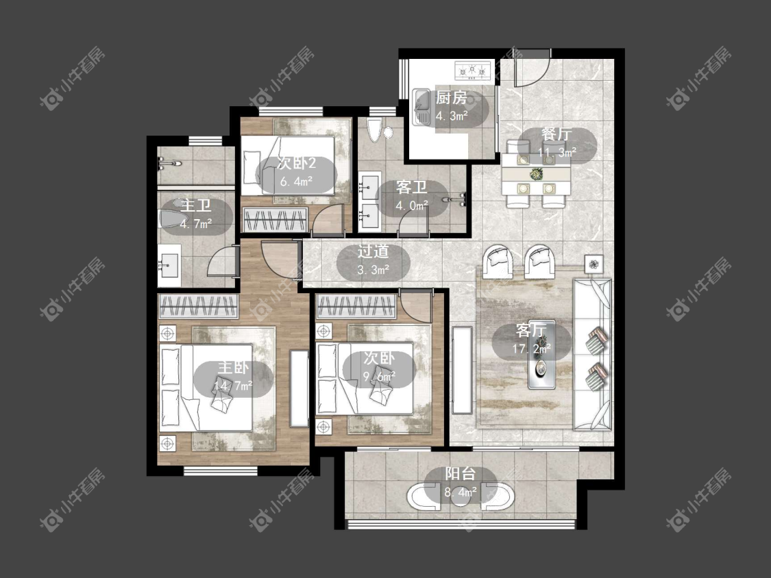 镇江中南熙悦城中南二期在售二手房源户型图_小牛看房