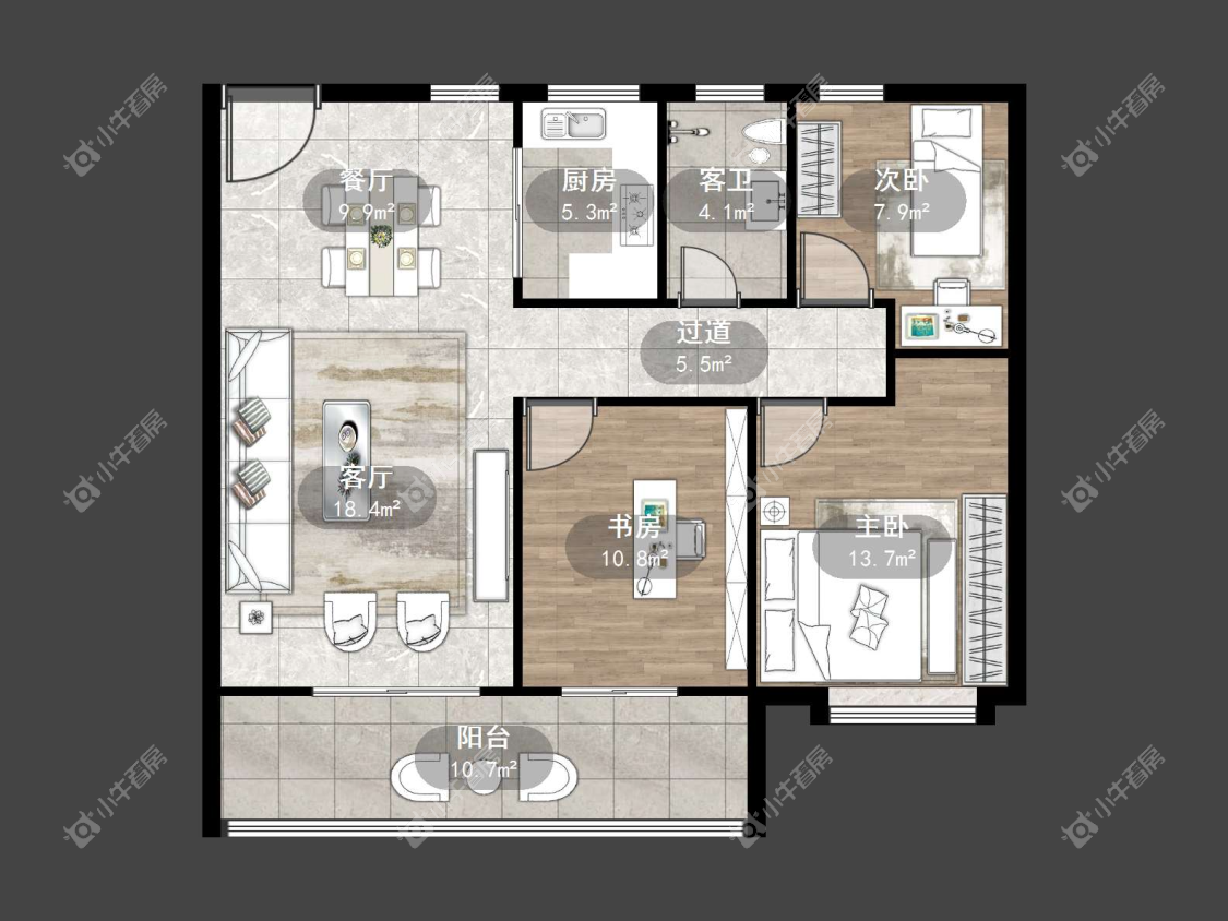 镇江中海时代都会在售二手房源户型图_小牛看房