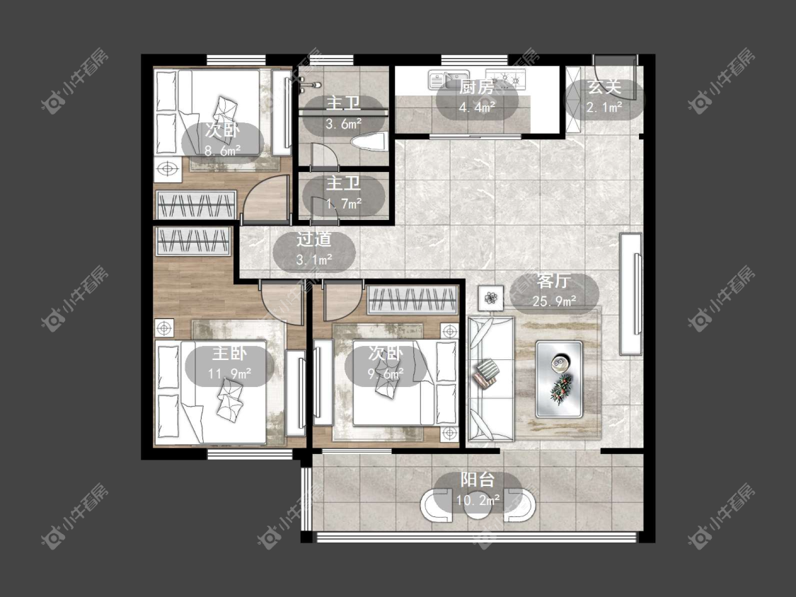 镇江荣城国际（中央公馆）在售二手房源户型图_小牛看房