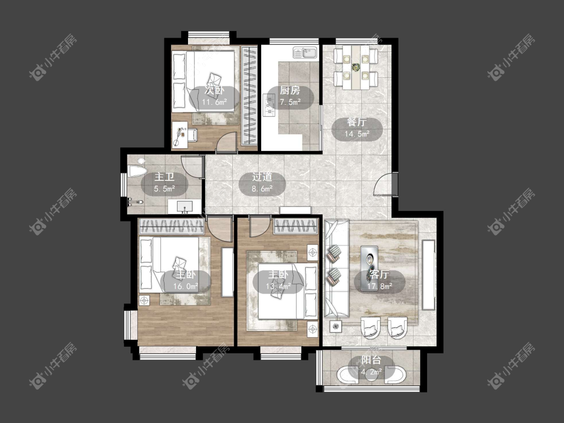 镇江锦尚名都在售二手房源户型图_小牛看房