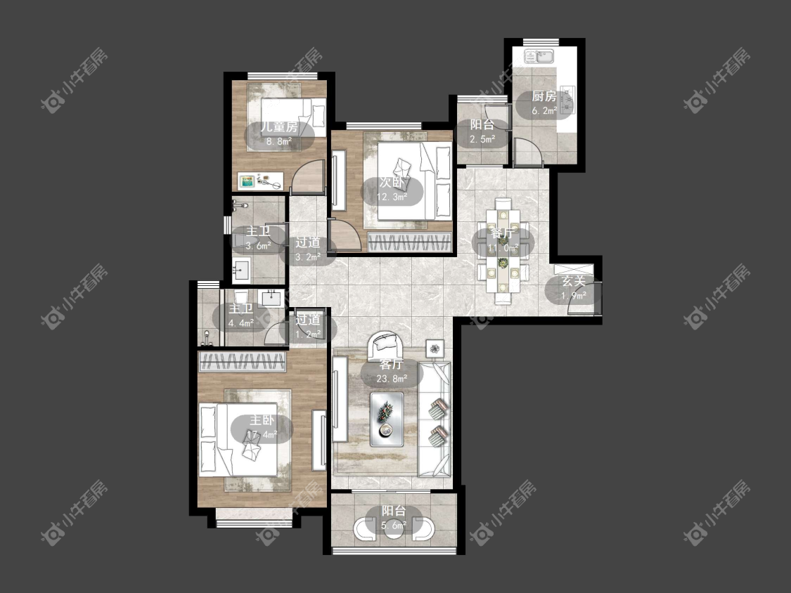 镇江恒大城在售二手房源户型图_小牛看房