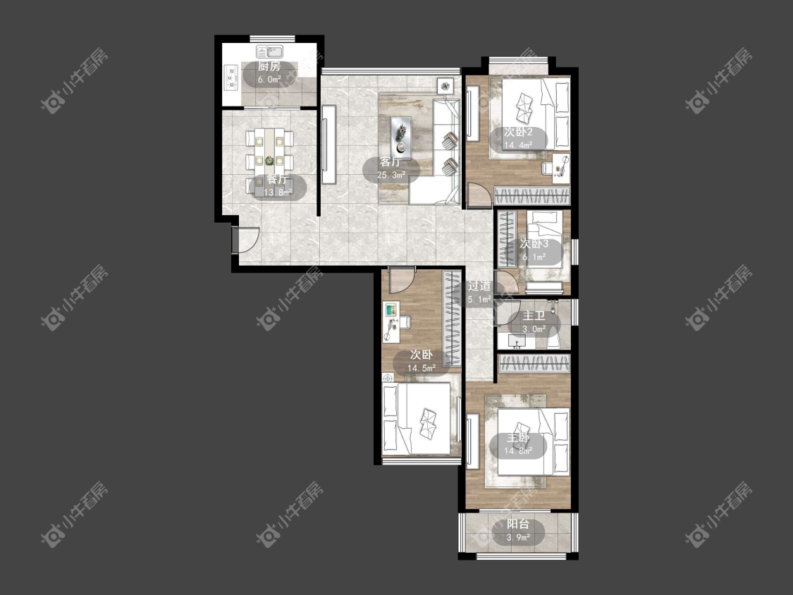镇江城市绿洲在售二手房源户型图_小牛看房