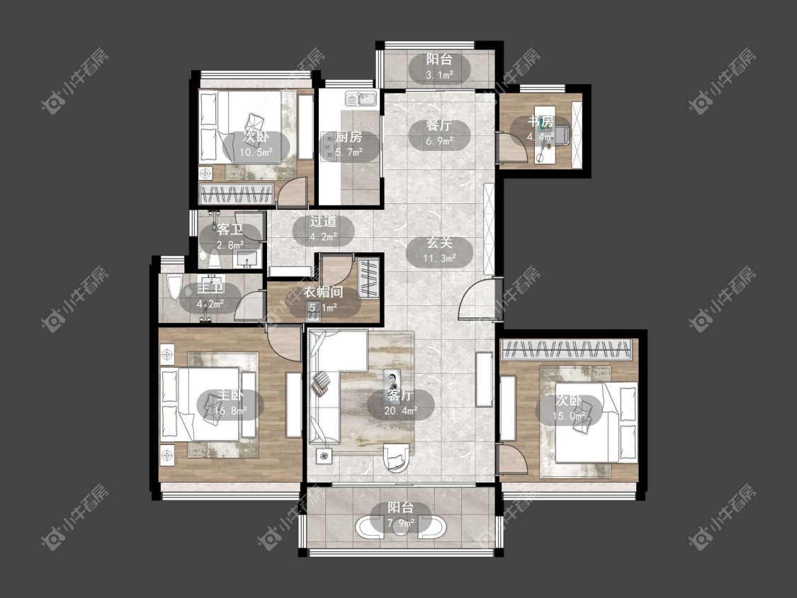 镇江碧桂园樾府在售二手房源户型图_小牛看房