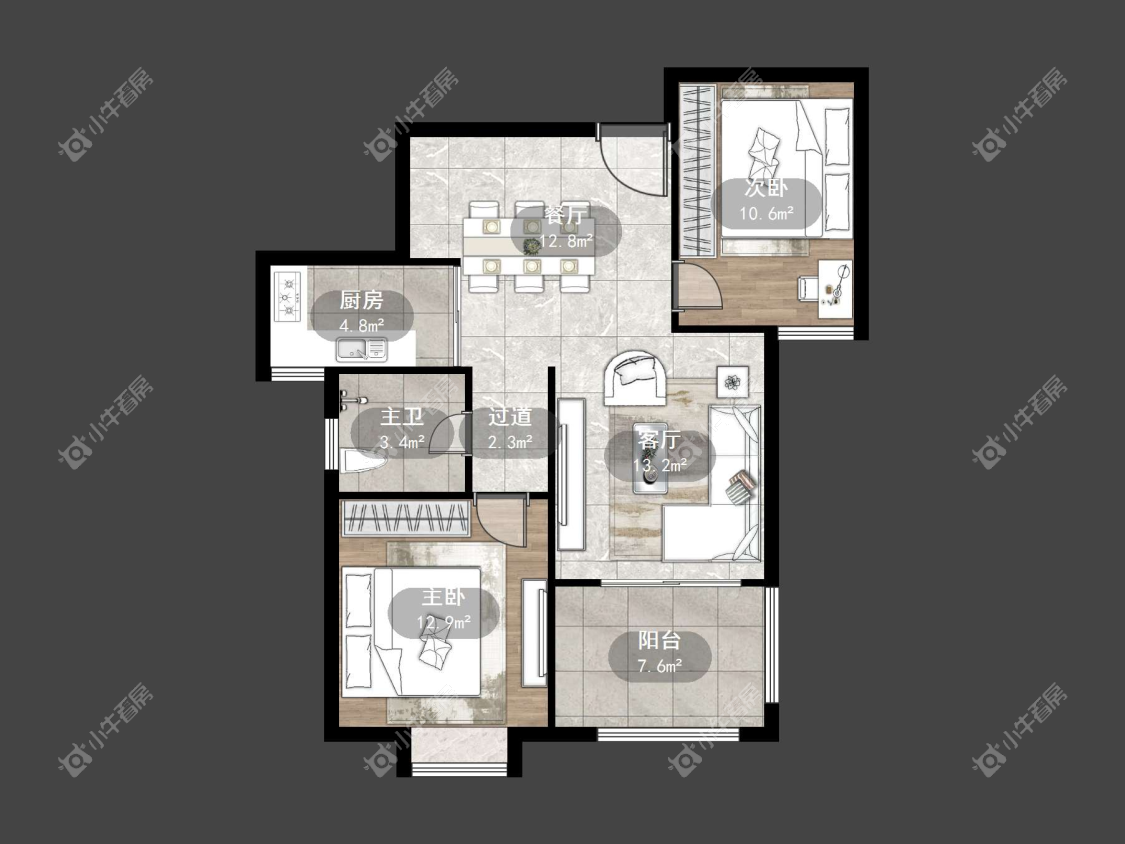 镇江信达香堤国际在售二手房源户型图_小牛看房