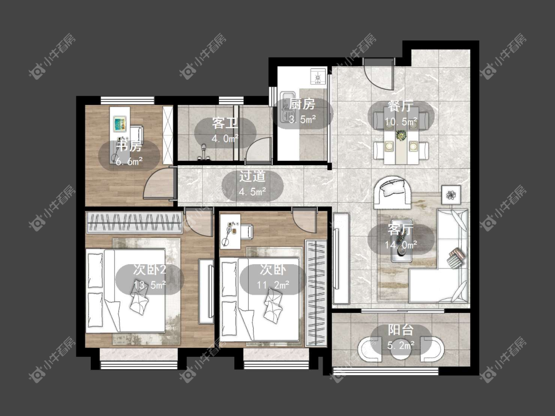 镇江中南君悦府中南一期在售二手房源户型图_小牛看房